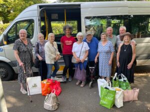 Netherne-on-the-Hill residents use the shpping bus